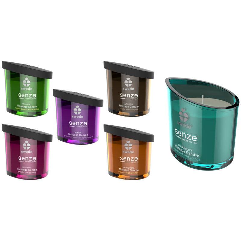 SWEDE - Bougie de Massage Excitante SENZE - Citron, Poivre, Eucalyptus