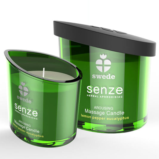 SWEDE - Bougie de Massage Excitante SENZE - Citron, Poivre, Eucalyptus