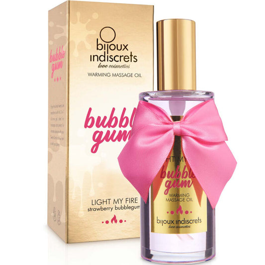 BIJOUX - INDISCRETS Huile de Massage Light My Fire Effet Chaleur Bubble Gum